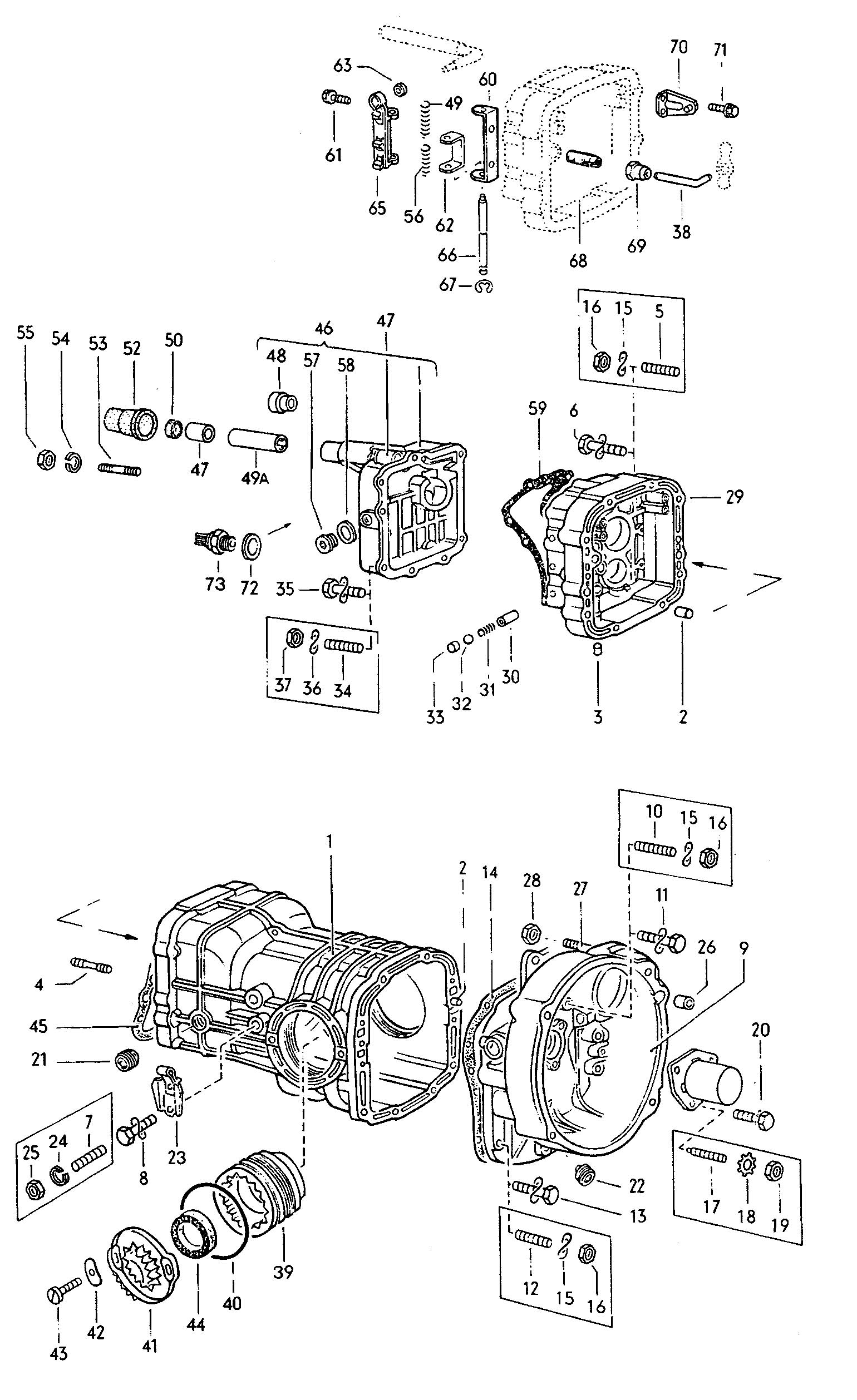 1973 Volkswagen Type 2 Transmission case 4 speed manual transmission