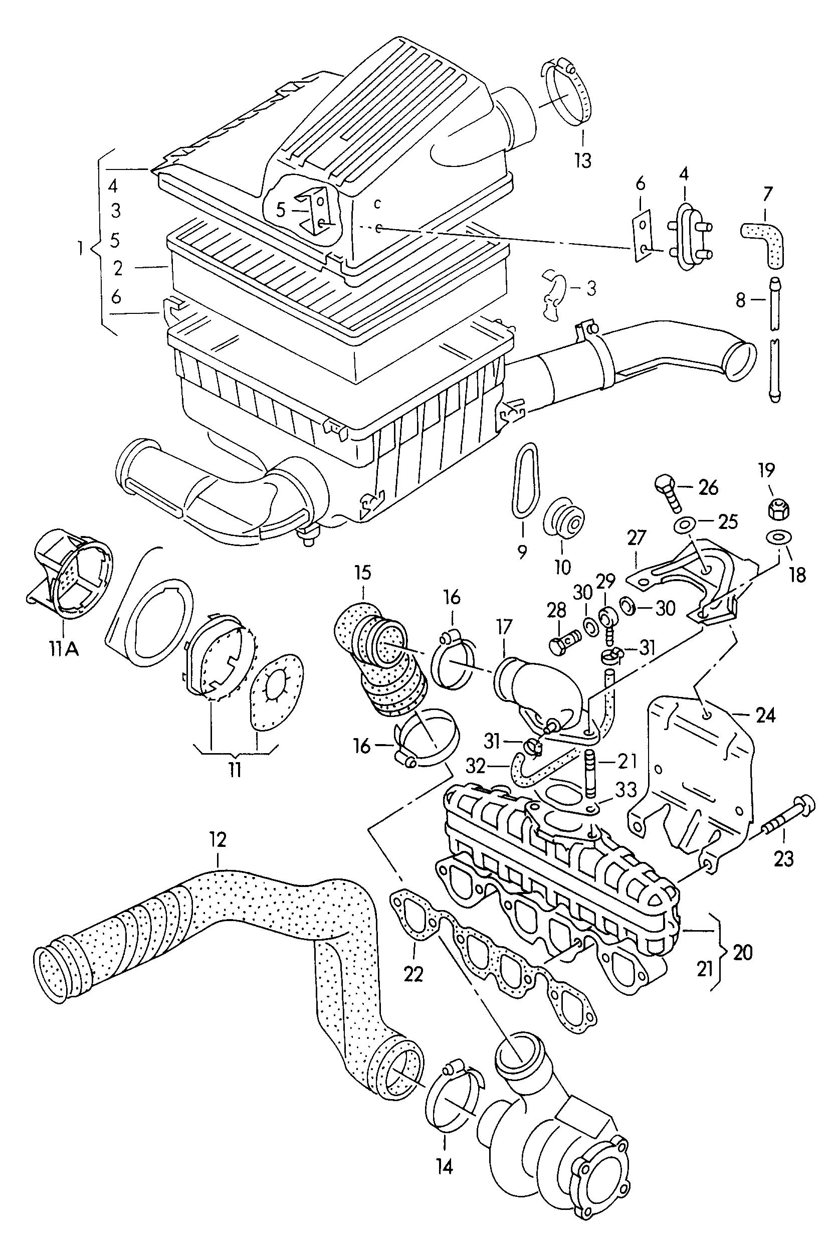 Volkswagenvw Jetta Turbo 1.8L Engine Air Intake Resonator Clamp